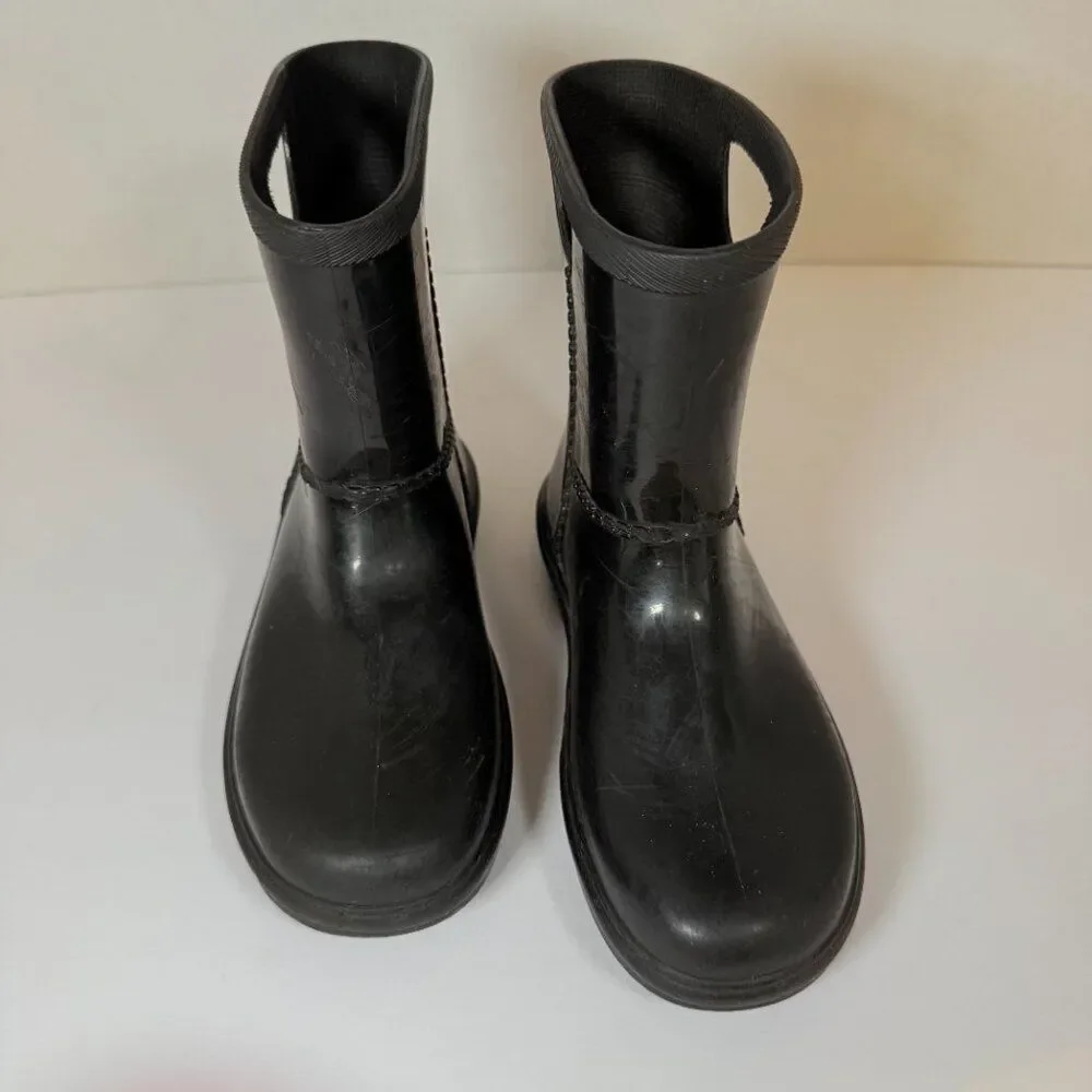 UGG Black Rahjee Rain Boots- Little Kids Size 12